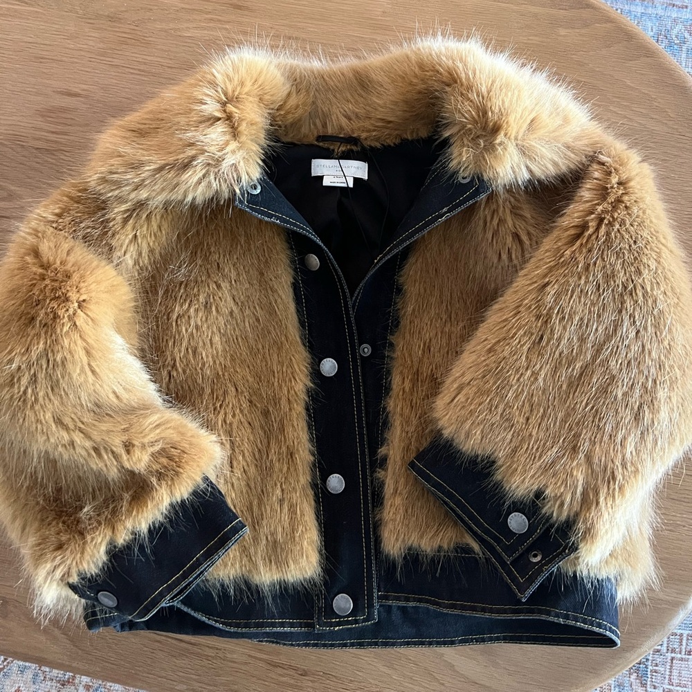 Stella McCartney kids faux fur bomber sz 6